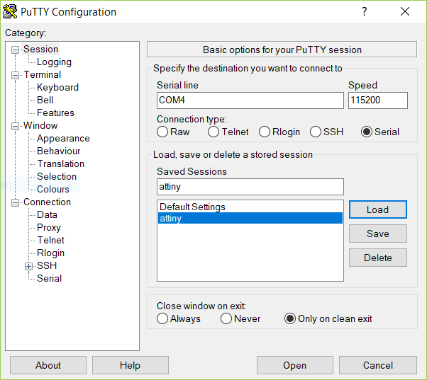 putty config